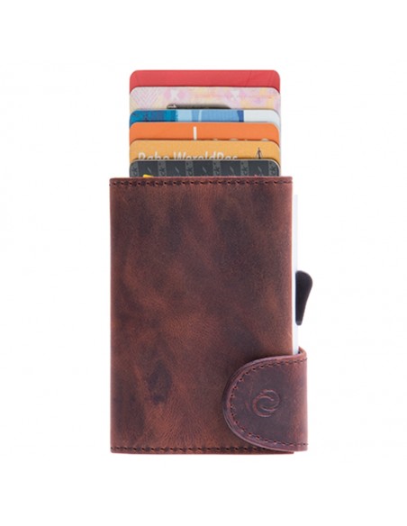 Portafoglio in pelle Marrone C- Secure
