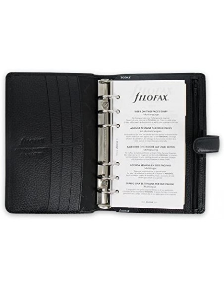 Agenda Filofax Filofax Finsbury Personal in pelle 13,5 cm Black